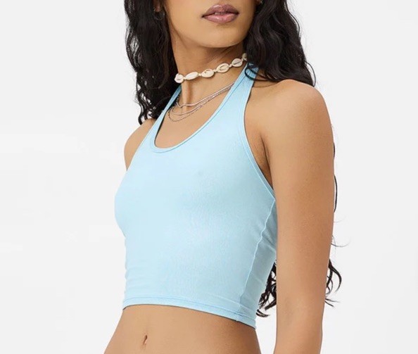 Frankies Bikinis Lindsay Iridescent Halter Top in Cloud Chaser