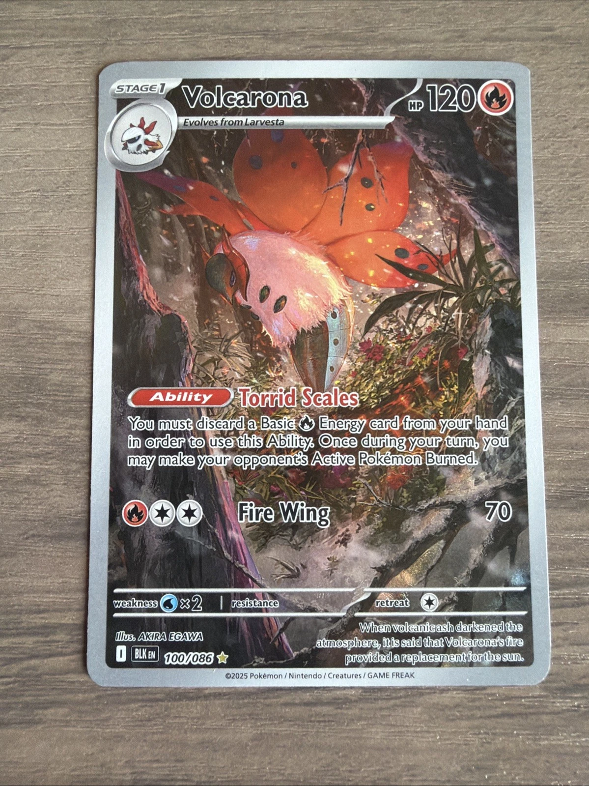 Volcarona #100/086 SV: Black Bolt Holo LP