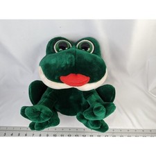 Russ Smooches Green Frog Plush 10 Inch Not Working Stuffed Animal Toy