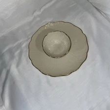 Lenox Greenfield Chip and Dip Server 10" Attached Bowl Made in USA 🇺🇸 