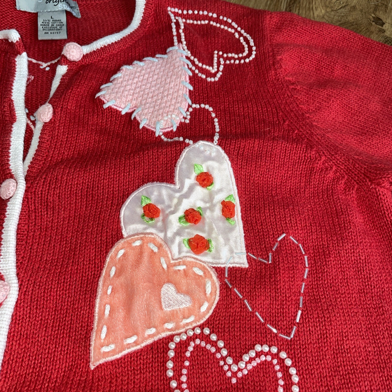 Patchwork Embroidered Granny core Button Up Sweat… - image 4