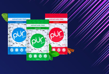 PUR Gum Aspartame Free, Xylitol Chewing Gum, Variety Pack, 55 Pieces 3 Pack 