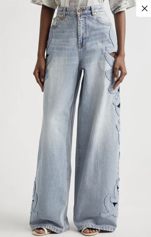 Zimmermann Alchemy Appliqué Relaxed Wife Leg Flare Leg Jeans