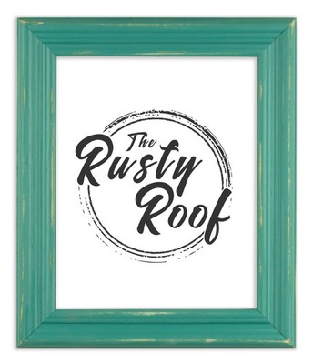 Distressed Lucy -Teal Picture Frame - Solid Wood