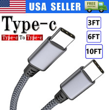 60W USB-C to USB-C Cable Fast Charger lot PD Nylon Cord For iPhone 17 16 Samsung