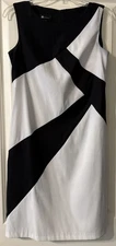Women's Sleeveless Black And White AB Studio Dress Size 6