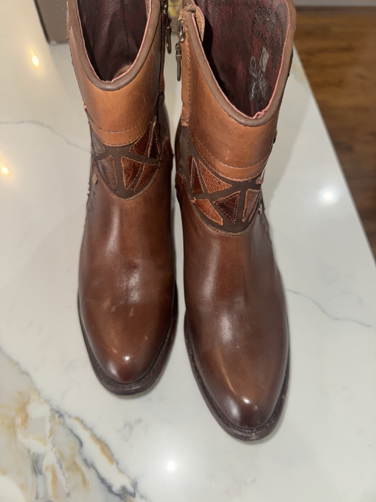 Cuadra Python & Leather Boots Handmade Patchwork … - image 4