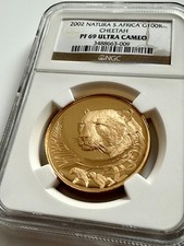 South Africa - 2002 - Natura - Cheetah - 100 Rand - 1oz Gold Proof - NGC PF69 UCAM 4745.26 per troy oz