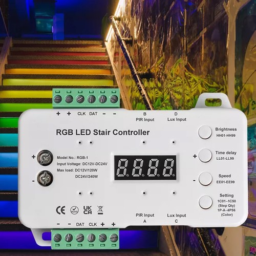 RGB LED Stair Lighting Controller Full Kit Daylight/Motion Sensor Main Wiring - Picture 14 of 14