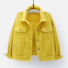 UK Womens Jacket Soft Cotton Coat Ladies Stretch Denim Stonewash Loose Plus Size