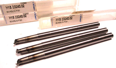 3x KOMET HM Bohrschaftstahl H15 23240.02 B04GLG-P20 SchaftØ8 nachgeschl. D3267
