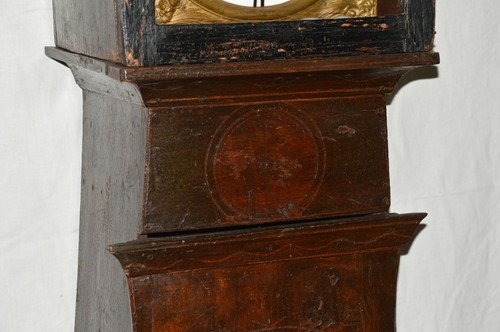 ANTICO MORBIER A. Mazzia Caprile OROLOGIO PENDOLO PESI DIPINTO VINTAGE EPOCA 800 - Foto 3 di 13
