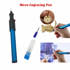 Micro Electric Engraver Jewelry Metal Glass Engraving Pen Carving Tool Kit Blue