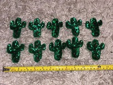 Seed Bead And Sequin Cactus Embellishments lot Of 10