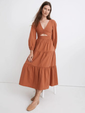 Madewell Crepe Cutout Midi Dress Size 2