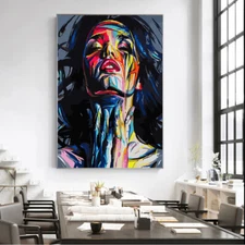 Abstract Graffiti Art Woman Portrait Canvas Painting Modern Posters Home Decor