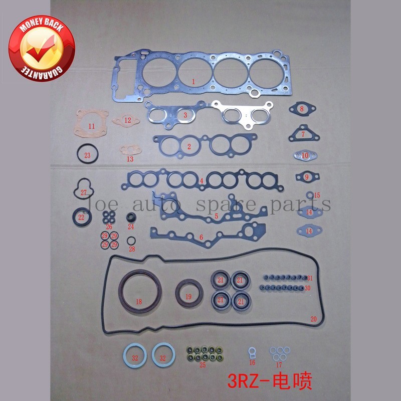 3RZ 3RZFE Engine Full gasket set kit for Toyota HIACE/DYNA/LAND