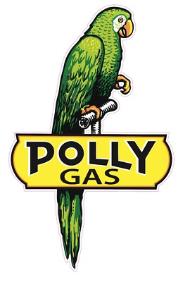 RIGHT FACING 12'' POLLY GASOLINE LUBSTER PROJECT DECAL GAS OIL CAN PUMP STICKER