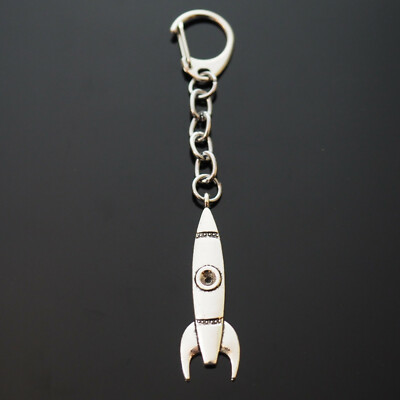 Classic Rocket Spaceship Pendant Clip On Bag Key Ring Charm Keychain 