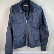 Ganni Blue Zip Up Cargo Windbreaker Jacket Size Xs