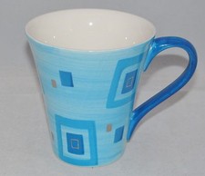burton Burton Porcelain Tea or Coffee Mug Gift Set BLUE SQUARES