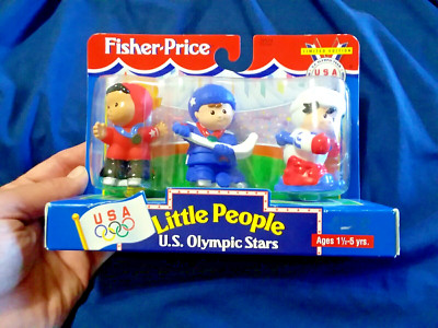 Fisher Price Little People NEW Box Winter Olympic Stars Skier Hockey Ice Skater