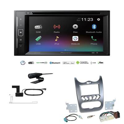 Pioneer Autoradio 2-DIN Bluetooth DVD DAB für Dacia Sandero / Stepway grau