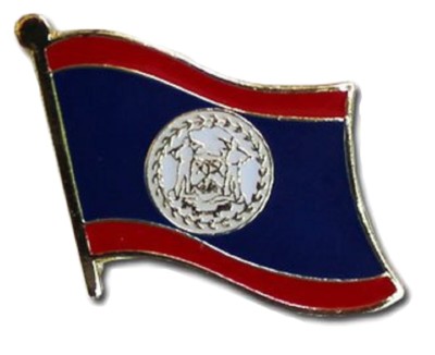 Belize Flag Lapel Pin - 5/8'' x 5/8'' PREMIUM QUALITY