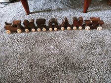 Vintage Alphabet Words Letters Wooden Train Toy MEGAN