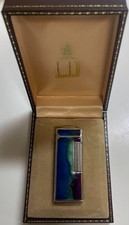 Working Dunhill Rollagas lighter blue silver ...