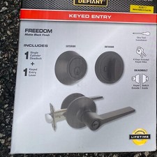 Defiant Freedom Matte Black Single Cylinder Combo Pack Keyed Entry