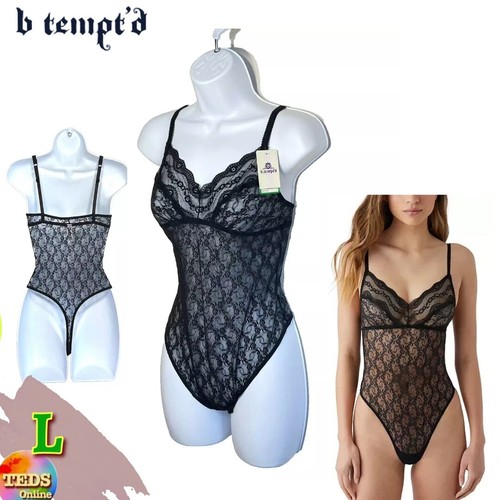 NWT b.tempt'd by Wacoal Women's L Lace Kiss Bodysuit 936282 $45