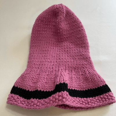 Nirvana Designs Hand Knit Pink Purple Cat Fox Wool Hat | eBay