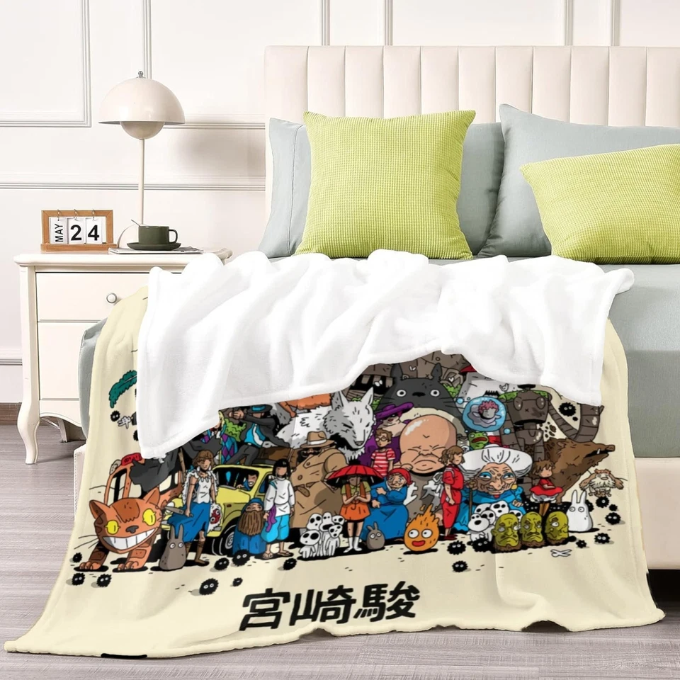 Super Soft Flannel Miyazaki Hayao My Neighbor Totoro Throw Blanket for Gifts - Image 4 of 4