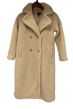 G by Giuliana Women's Black Label Double Breasted Teddy Coat Tan