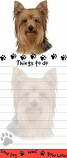 YORKIE/YORKSHIRE TERRIER Die Cut List Pad/Note Pad with Magnetic Back