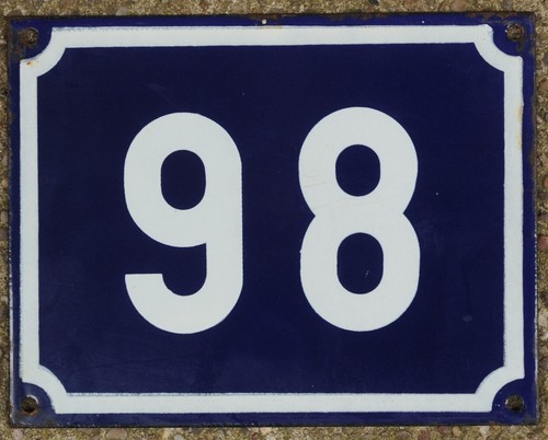 Großes altes blaues französisches Hausnummer 1 bis 250 Tür Wandschild Plakette Emailschild NOS - Bild 63 von 155