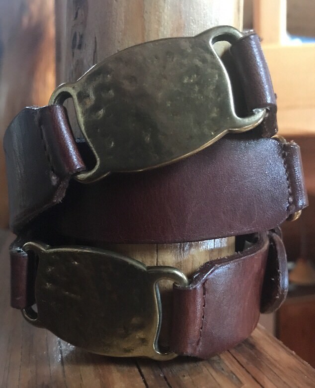 Vintage Fossil Size XS? S/M Womens Belt Leather Brass Gold  Brown Old Money Vintage Fossil Belt Womens - Etsy main image 2