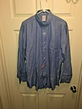BROOKS BROTHERS Mens Blue Long Sleeve Button-Down Shirt 17-5 All Cotton