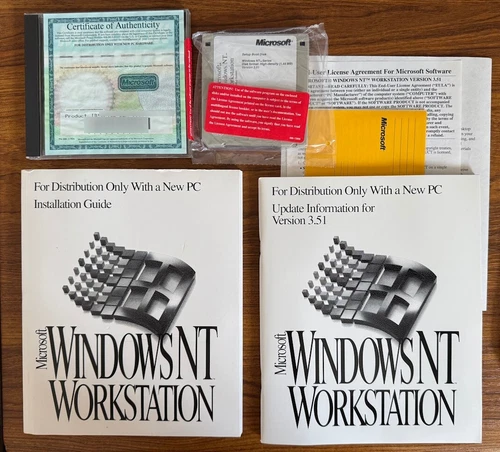 Microsoft Windows NT Workstation 3.51 on CD-ROM with Boot Floppies and Manuals