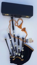 Brand New Scottish Highland Bagpipe With full silver mounts and Free Hard case