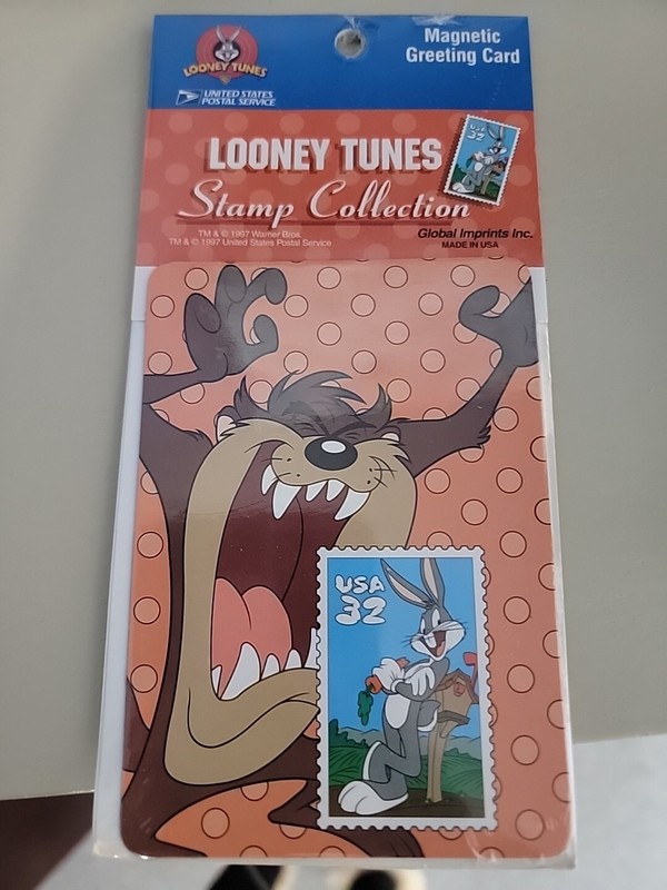 Taz Looney Tunes Stamp Collection 1997 Magnetic Greeting Card NEW