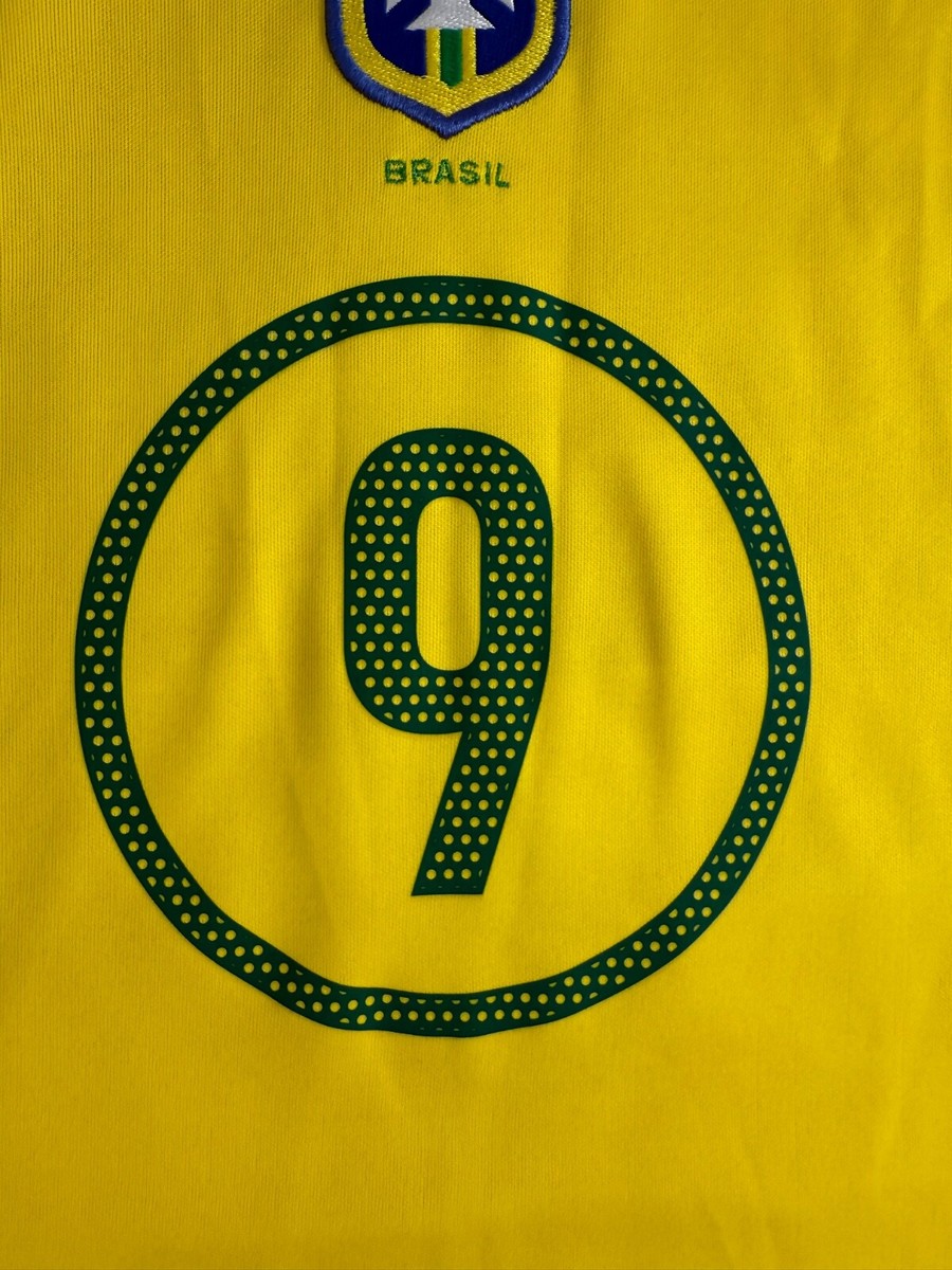 BRAZIL 2004-2006 HOME #9 RONALDO SOCCER JERSEY FOOTBALL
