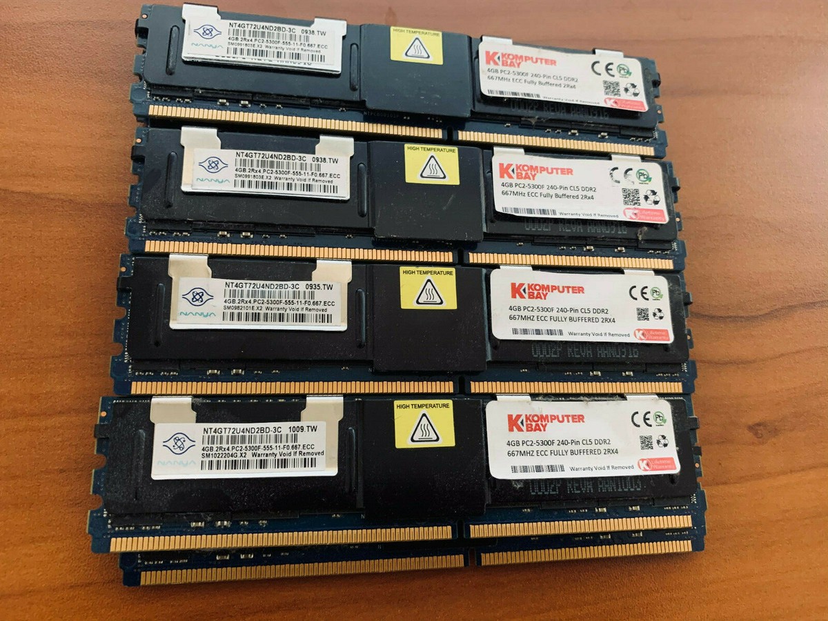 PC周辺機器 Komputerbay 32GB (4x 8GB) DDR2 PC2-5300F 667MHz CL5 ECC Fully Buffered FB-DIMM (240 PIN) w/ Heatspreaders 2zzhgl6 KOMPUTER BAY 32gb 4X8 PC2-5300F240-Pin DDR2 667MHz ECC