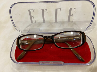 ELLE EL18768 DO Dark Brown Rectangular Womens Full Rim Eyeglasses 49-17-135