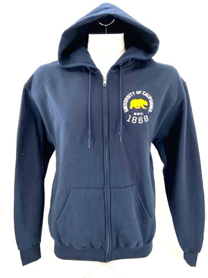 NEW California Cal Golden Bears Champion Navy LS Full Zip Hooded Jacket Men's L