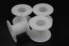 4 Pack 2.5" Wide, 1 3/4" Tall White Plastic Empty Spools for Thread Cord Chain 