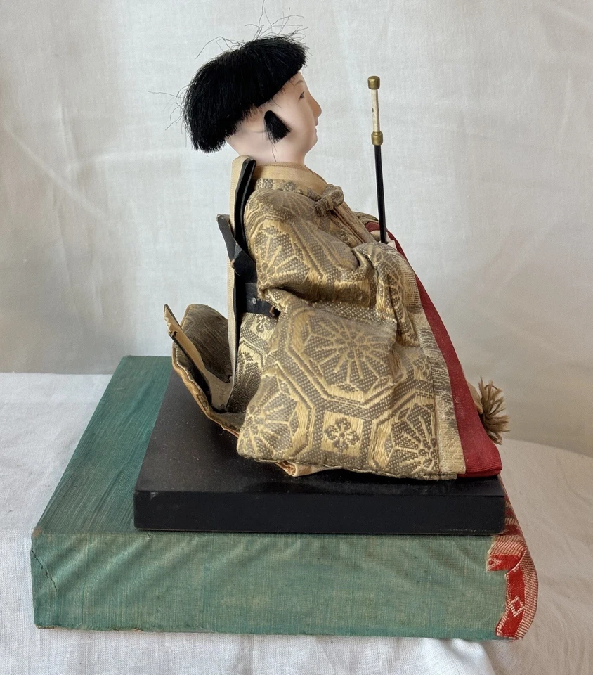 Antique Meiji Japanese Ningyo Doll Samurai Hina Doll Seated With Sword - Image 2 of 4