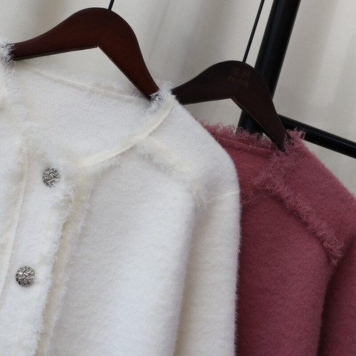 Womens Faux Mink Fur Knitted Cardigan Winter New Tassel Loose Sweater Jackets - Bild 10 von 24