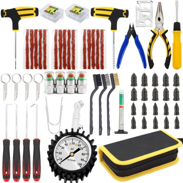 Car Repair Tool Kit Emergency Tubeless Tire Puncture Plug Vacuum Nail Screws Tyr Car Repair Tool Kit Emergency Tubeless Tire Puncture Plug Vacuum Nail Screws Tyr